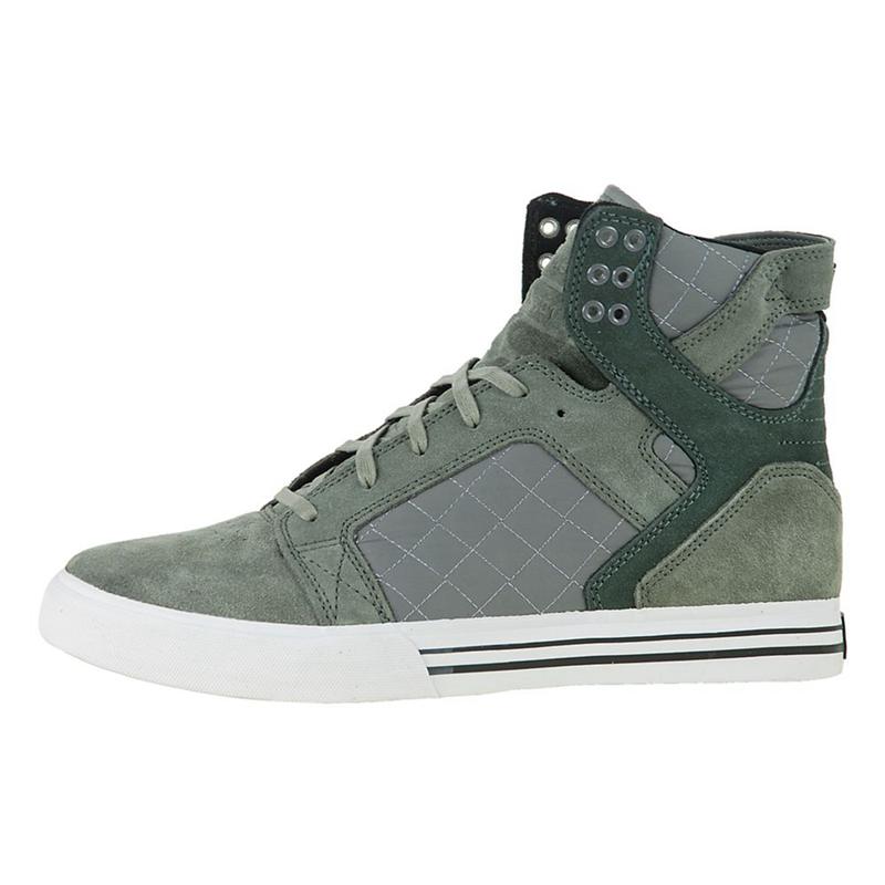 Supra SKYTOP Sneaker High Damen Grau Grün Lagerverkauf SXBGU5136